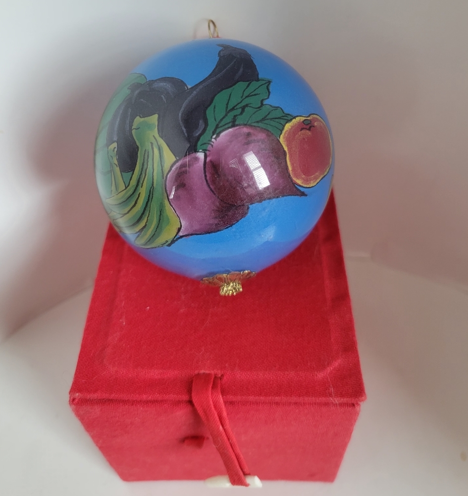 Handpainted Glass Fruit and Vegetable Ornament -Holiday Very Unique